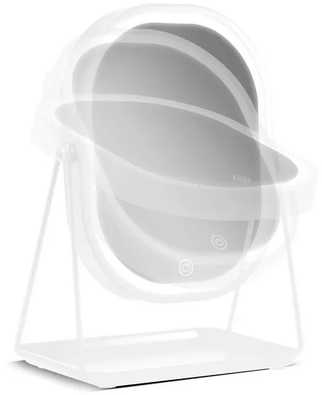 Gillian Jones - Bordsspegel med dubbelspegel och bricka (Vit/White)